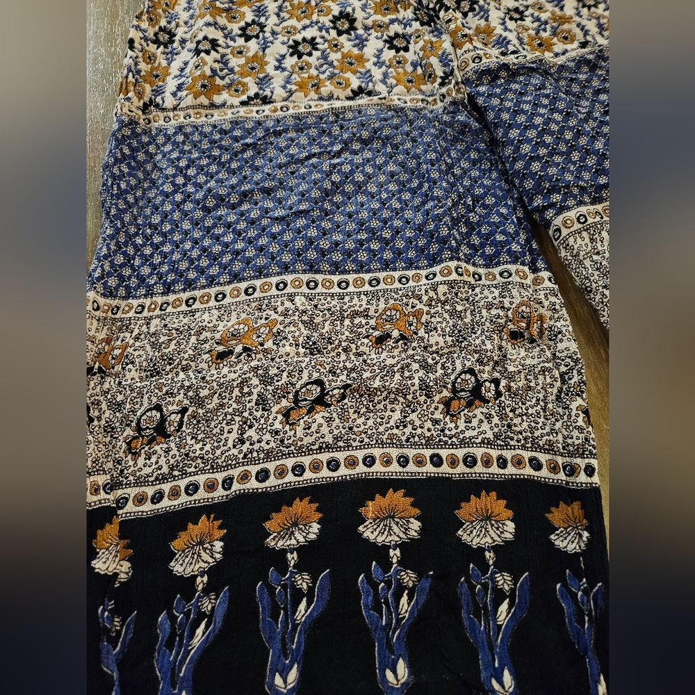 Womens Floral Wide Leg Pants Boho Palazzo Pants Flowy Elephant Pants Size Small - Picture 2 of 7